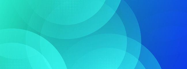 Obraz premium Vibrant Abstract Banner with Overlapping Circles and Halftone Effects