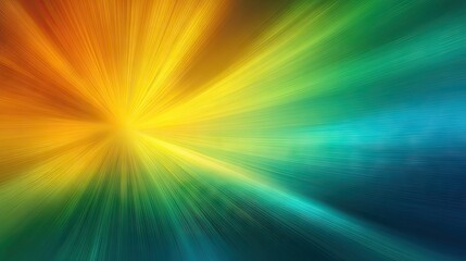 Vibrant Color Burst Background with Radiant Light Effects in Shades of Yellow, Green, and Blue for Creative Applications