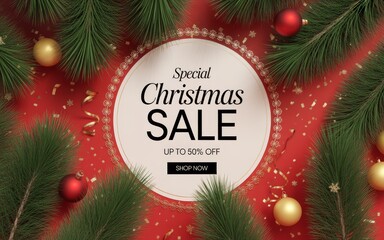 Golden Christmas Sale Banner