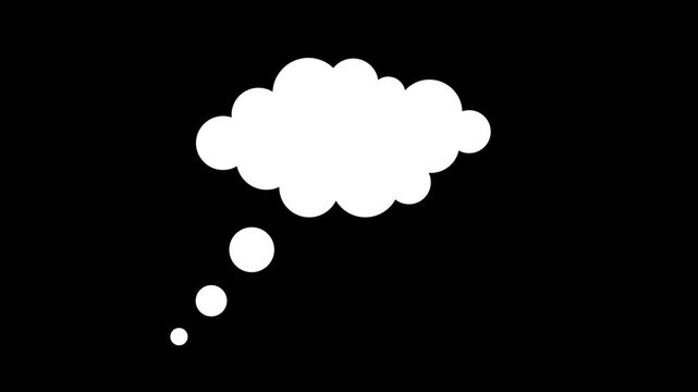 Set of cloud speech bubble for text. clouds thought message box animation set. doodle style of thinking sign. clouds thought bubble videos