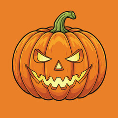 Halloween pumpkin face illustrations collection