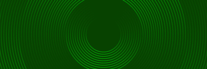 Abstract modern bright green gradient background with glowing neon circle lines element and halftone dots decoration. Trendy simple texture creative design. Suit for presentation, website
