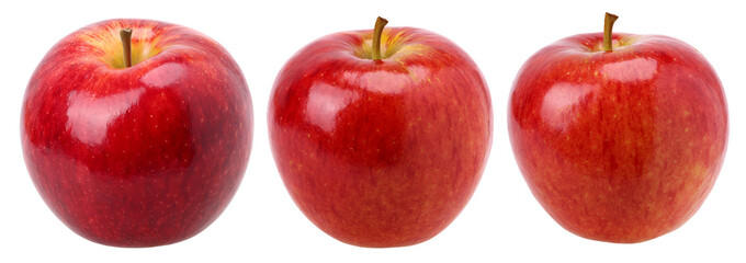 Red apple isolated, fresh red apple, transparent PNG, PNG format, Collection, set