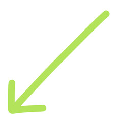 light green hand drawn simple arrow