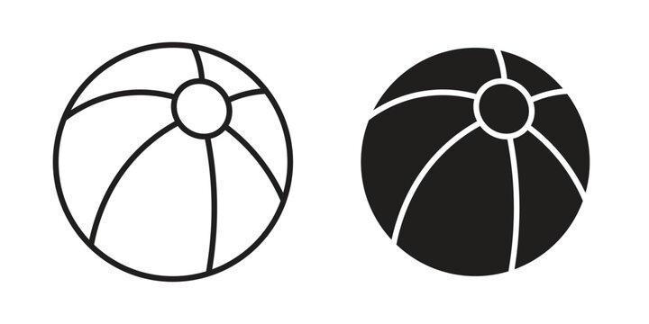 Beach ball icon in line design. Simple icon vector