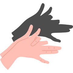 Silhouette Of Hands Forming A Dog Shadow Puppet Against A Transparent White Background Showing Human Creativity And Imagination
