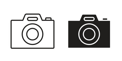 Camera icon in line design. Simple icon vector