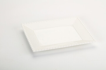 White ceramic empty plate dishware