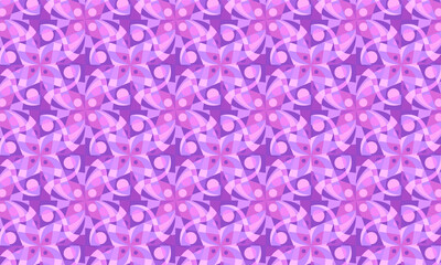 Abstract Purple Floral Geometric Seamless Pattern &ndash; Retro Curved Petal Design Background for Fabric, Wallpaper, and Textile Prints