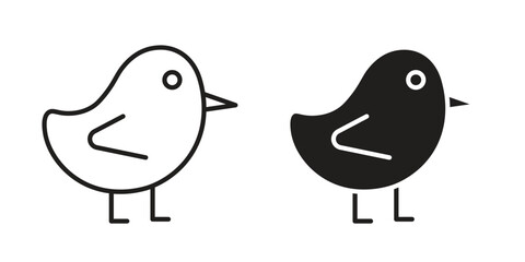 Chick icon in line design. Simple icon vector