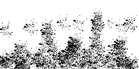 Obraz premium Black ink splatter texture isolated on transparent background for creating grunge effects, abstract designs, and adding a distressed look to projects
