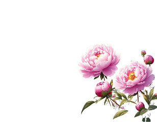 Obraz premium beautiful peony flowers isolated on a transparent background. Generative AI (3)