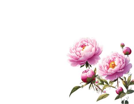 beautiful peony flowers isolated on a transparent background. Generative AI  (3)