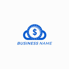 Obraz premium design logo combine dollar coin and cloud
