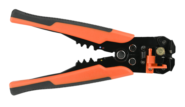 Wire Strippers Stripping Cable. Cut crimp isolated on a transparent background. Completely in focus. PNG. - Powered by Adobe