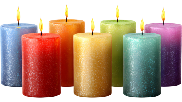 set of burning candles - Powered by Adobe