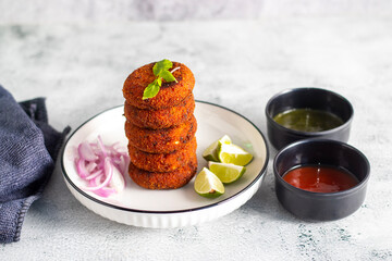 "Dahi ke kebab", a creamy, spiced yogurt patties mixed with herbs and breadcrumbs, shallow-fried to golden perfection, soft inside, crisp outside.
