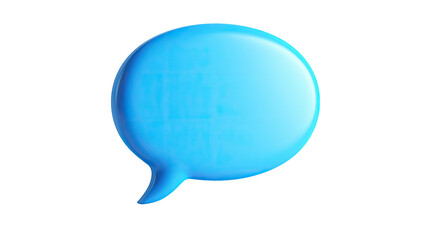Glossy, cyan speech bubble; oval, round with tail