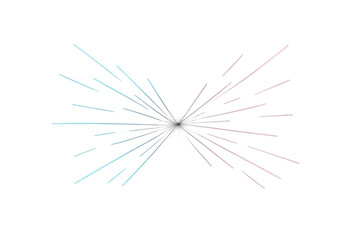 Obraz premium Abstract light rays forming an explosion effect, blue and pink glow on transparent background