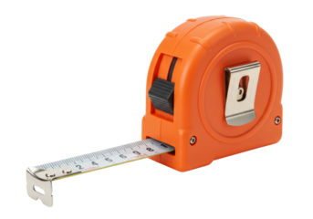 Isolated tape measure for distance marking and measuring, tool for carpentry and construction