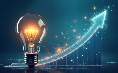 Creative idea generation for new product development concept. Creative thinking and innovation. Growth curve with stages of innovation icons, generating creative idea process for product developmement