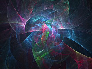 Fractal colored abstract on black background