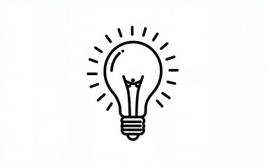 Light bulb in one continuous line drawing. Brainstorm and education symbol or innovation creative concept in simple linear style. Editable stroke. Doodle Vector illustration. High quality