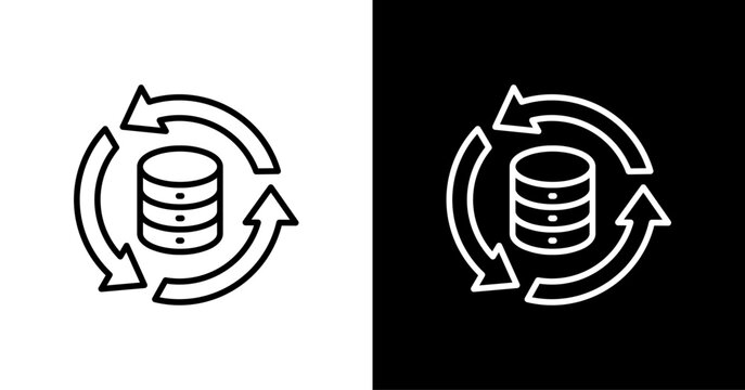 Data Processing White Icon Set Design