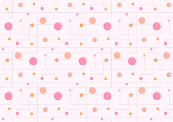 シンプルでかわいい水玉模様のシームレス背景_ピンク