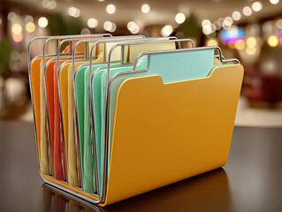 Old-fashioned metal file folder tabs image