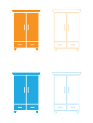 Modern wardrobe icon simple silhouette design new graphic element for furniture and home decor