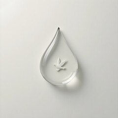 Delicate glass teardrop with dove evokes peace and purity, perfect for serene spiritual designs