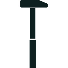 Simple Black Hammer Icon Isolated On White Background With Transparent Background And Clean Lines Representing Tools And Construction