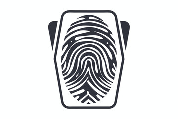 Digital Identity Fingerprint Icon with Unique Pattern and White Background
