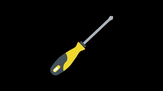 Animated Screwdriver Tools. Repair Concept Video Transparent