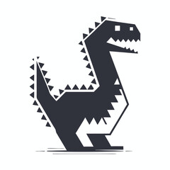Geometric Dinosaur Tyrannosaurus Rex on White Background