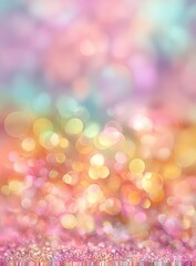 Obraz premium Soft focus pastel bokeh lights merge into sparkling pink glitter at the bottom