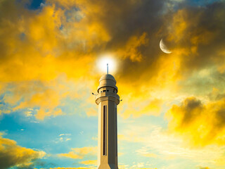 Masjid dome islam moon star night isra miraj namaz sunset background mubaruk greeting islam ramadan element masjid aqsa hajj kaaba umrah eid arabian religion islamic arab muslim greeting miraj kaaba.