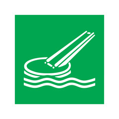 Marine evacuation slide vector design safety sign standard ISO 7010