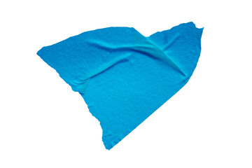 Ripped torn paper adhesive blue masking tape on transparent background, washi tape design element