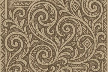 Textile motif details swirls textured ornate sketch illustration strokes vector