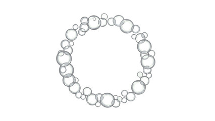 Obraz premium A circular arrangement of translucent bubbles