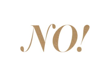 Brown paper typography text no exclamation mark isolated on transparent background