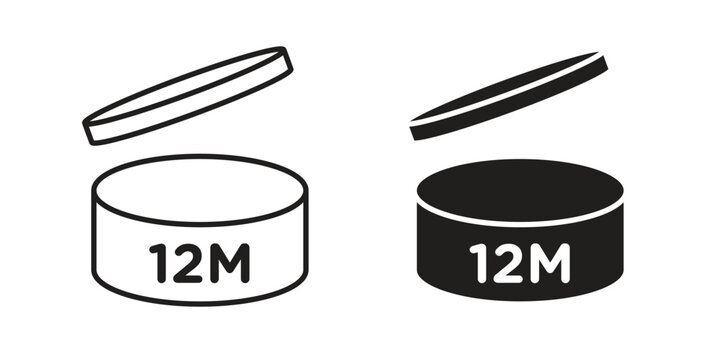 12M icons set. Simple line vector illustration