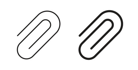 Attachment clip icons set. Simple line vector illustration