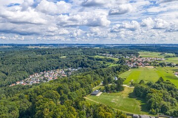 Panoramablick auf die Kreisstadt Neumarkt in der Oberpfalz im Sommer