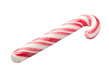 Obraz premium Festive Candy Cane: A close-up view of a classic red and white striped candy cane, embodying holiday cheer and sweet nostalgia.