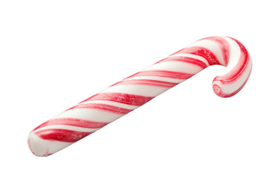 Festive Candy Cane: A close-up view of a classic red and white striped candy cane, embodying holiday cheer and sweet nostalgia.