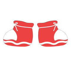 Cute Red Winter Boots or Baby Booties clipart