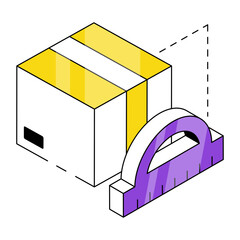 Trendy design icon of parcel size  